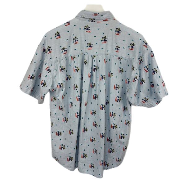 Vintage Gitano Patterned Button Up Short Sleeve Shirt - Men's Size M - Picture 2 of 5